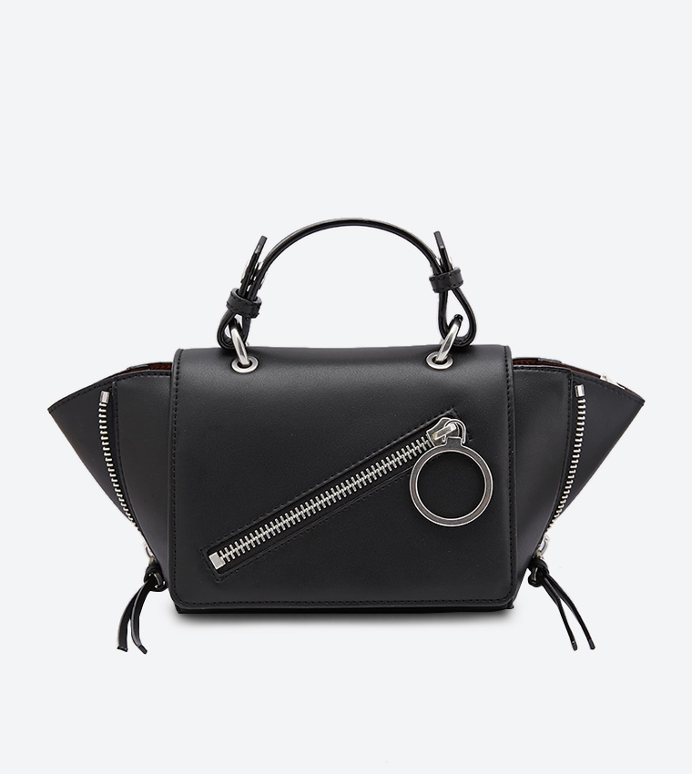 Black Lock & Key Chain Handle Bag | CHARLES & KEITH