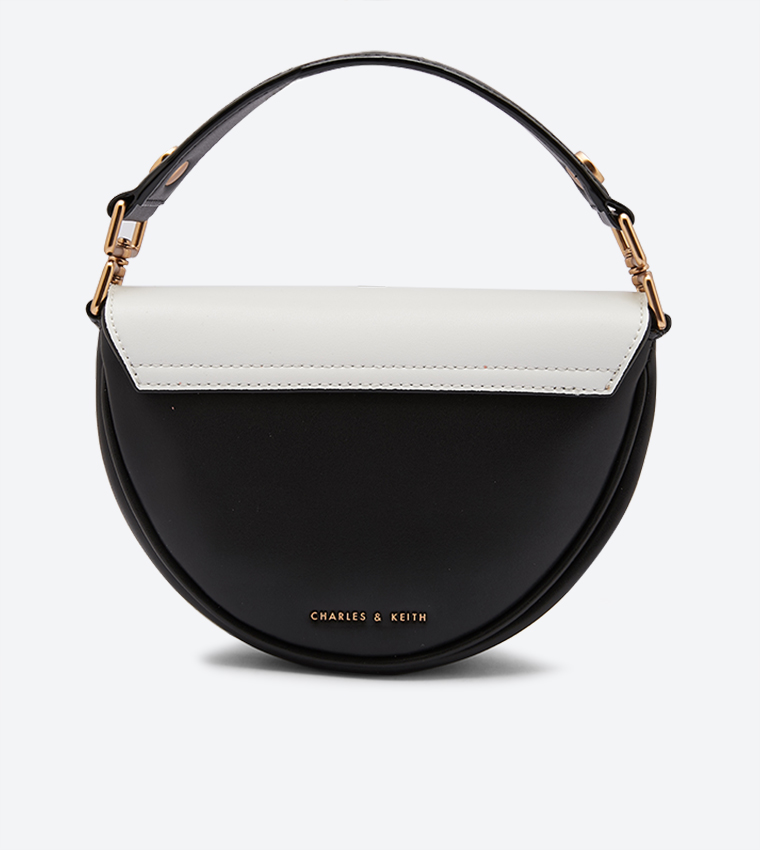 Two-Tone Top Handle Semi-Circle Bag - Multi