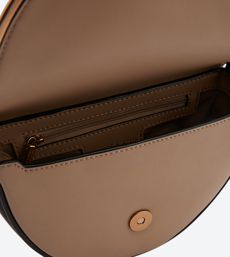 Two-Tone Top Handle Semi-Circle Bag - Multi