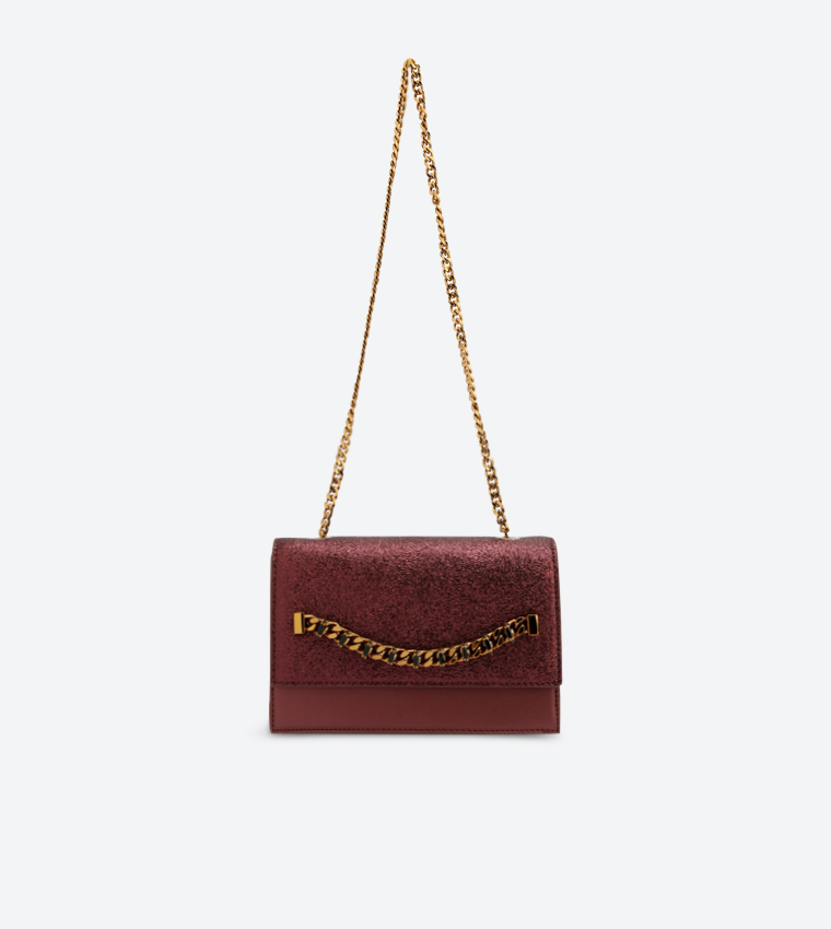 Buy Charles Keith Chain Details Front Flap Clutch Bag Maroon CK2 70680726 In Red 6thStreet Bahrain