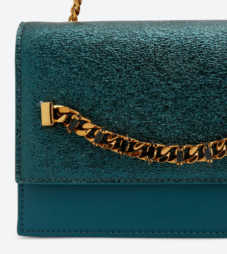 حقيبة كلتش بلون أخضر