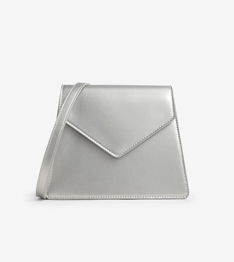 Buy Charles & Keith Ramadan Angular Crossbody Bag Silver In Silver