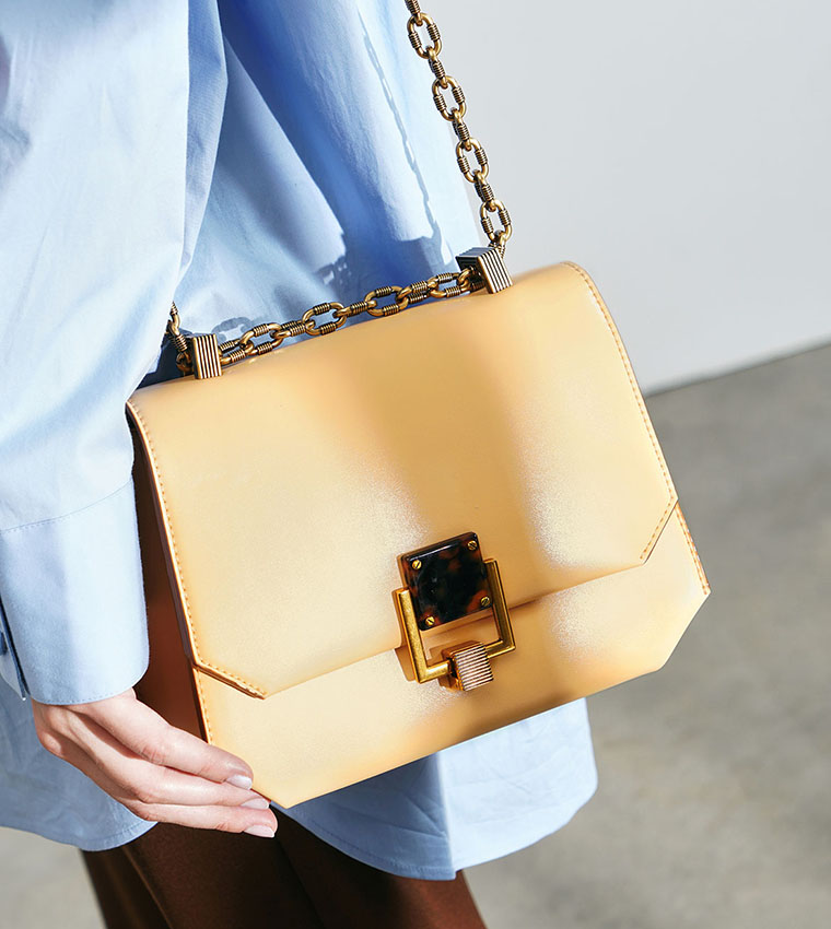 Chain handle geometric crossbody bag sale