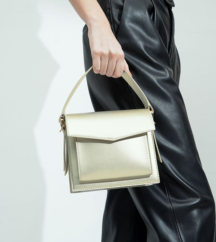 Buy Charles & Keith Top Handle Envelope Bag Gold In Gold 6thStreet UAE