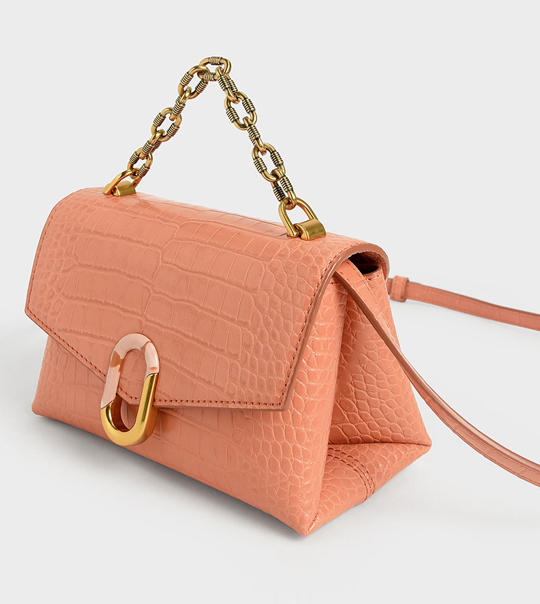 Buy Charles u0026 Keith Chunky Chain Strap Trapeze Bag Beige In Beige |  6thStreet UAE