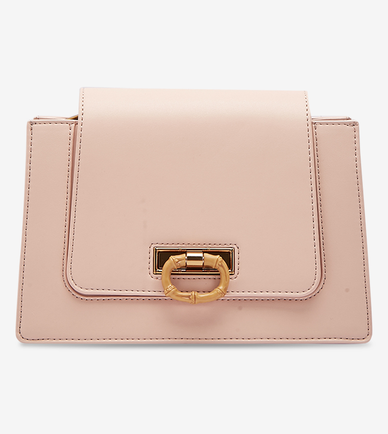 Buy Charles & Keith Bamboo Effect Flip Lock Crossbody Bag