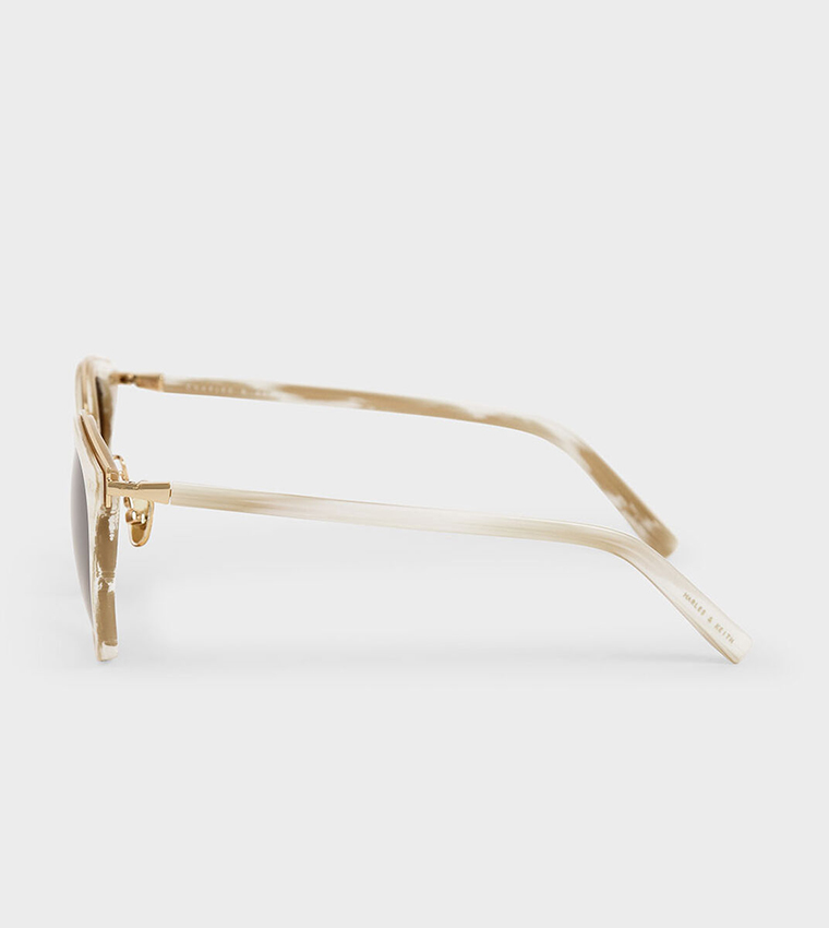 Acetate Frame Wayfarer Sunglasses-White