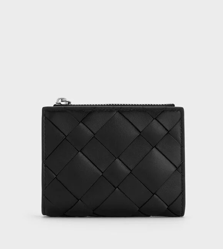 IVETTE Woven Top-Zip Mini Wallet