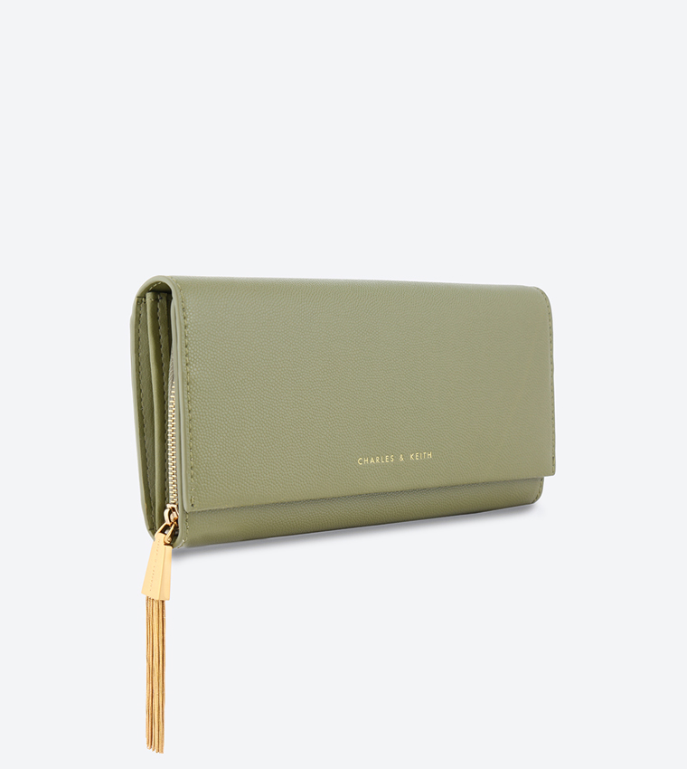 Buy Charles Keith Tassel Detail Long Wallet Green In Green