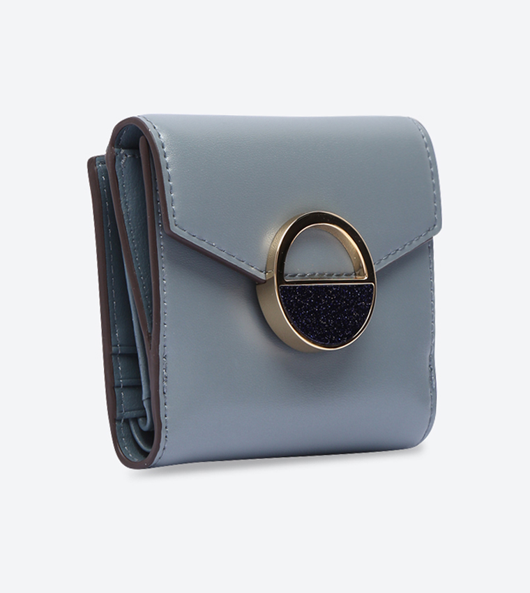 Buy Charles Keith Circular Buckle Small Wallet Blue CK6 10840117 In Blue 6thStreet Qatar