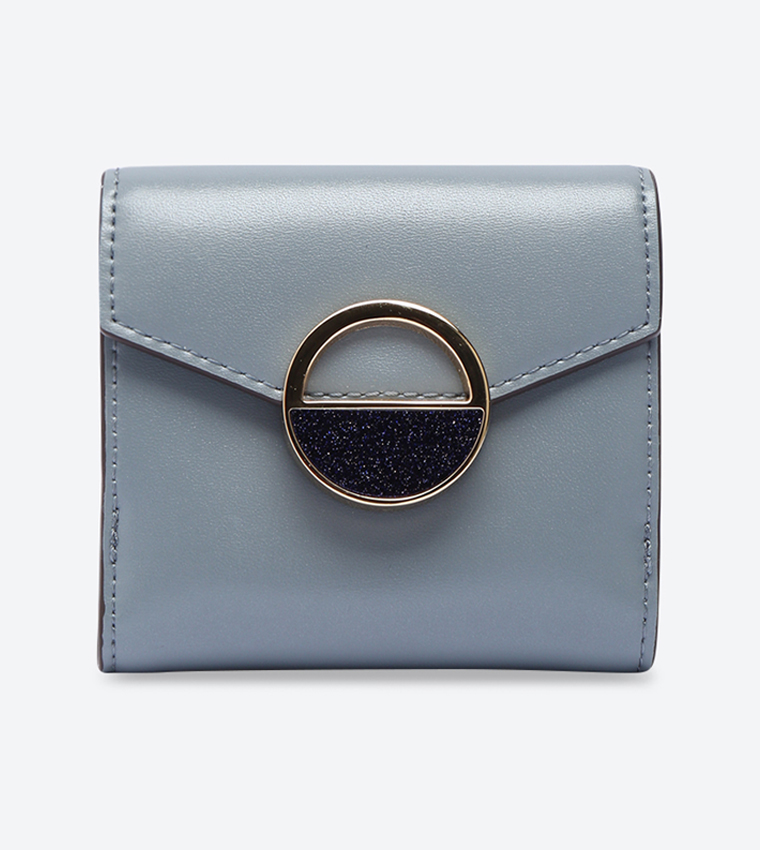 Buy Charles Keith Circular Buckle Small Wallet Blue CK6 10840117 In Blue 6thStreet Qatar