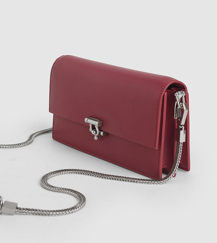 Buy Charles u0026 Keith Metallic Accent Long Wallet Purple In Purple |  6thStreet Bahrain