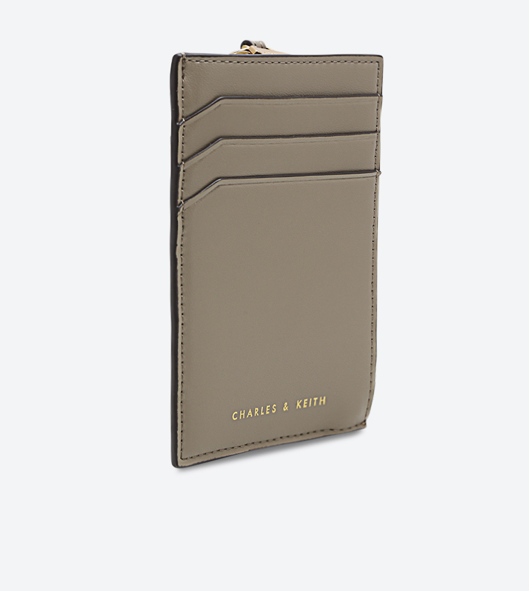 Buy Charles Keith Zipped Card Holder Taupe CK6 50680651 In Taupe