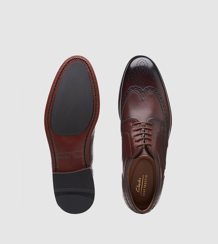 Buy Clarks Craftdean Wing Derby Shoes In Tan | 6thStreet Saudi Arabia