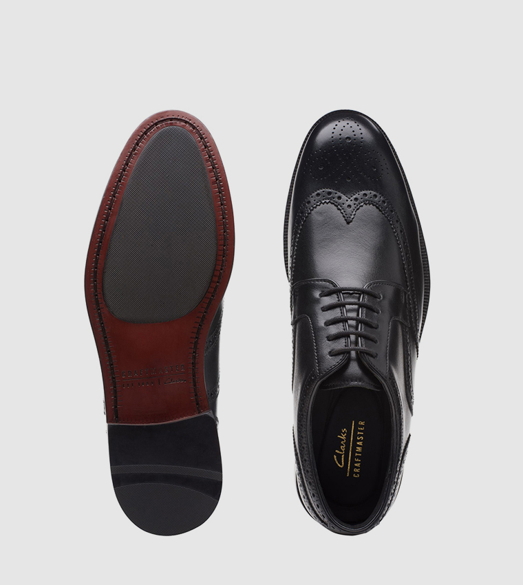 Buy Clarks Craftdean Wing Derby Shoes In Black | 6thStreet Saudi Arabia