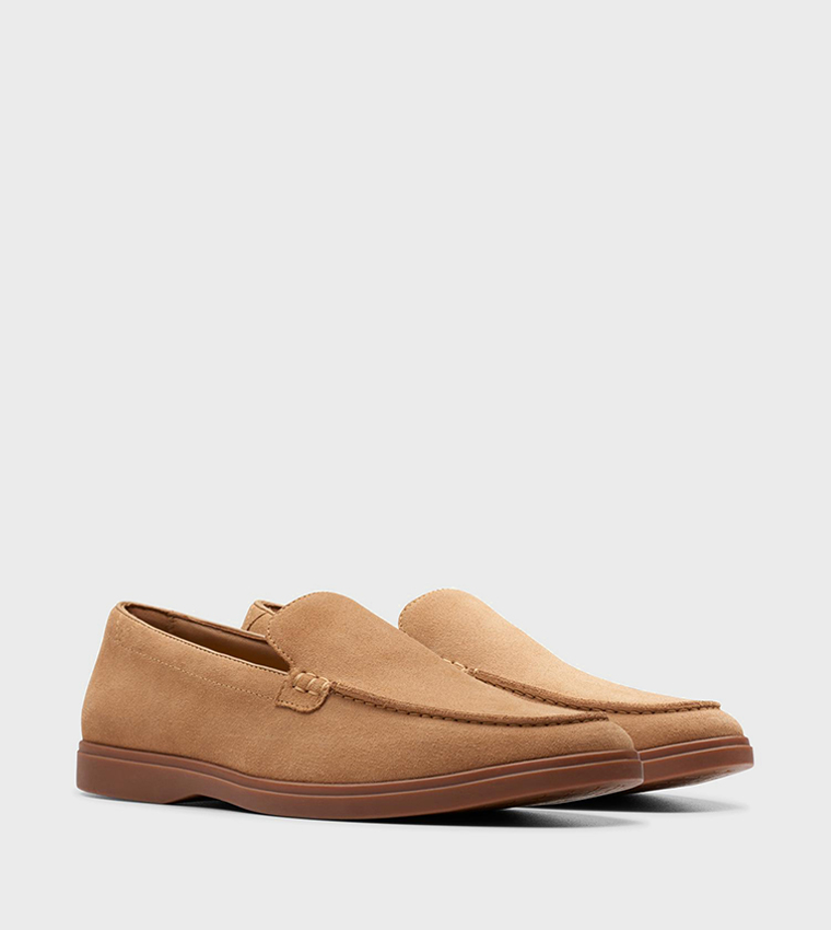 Clarks suede slip on loafers best sale