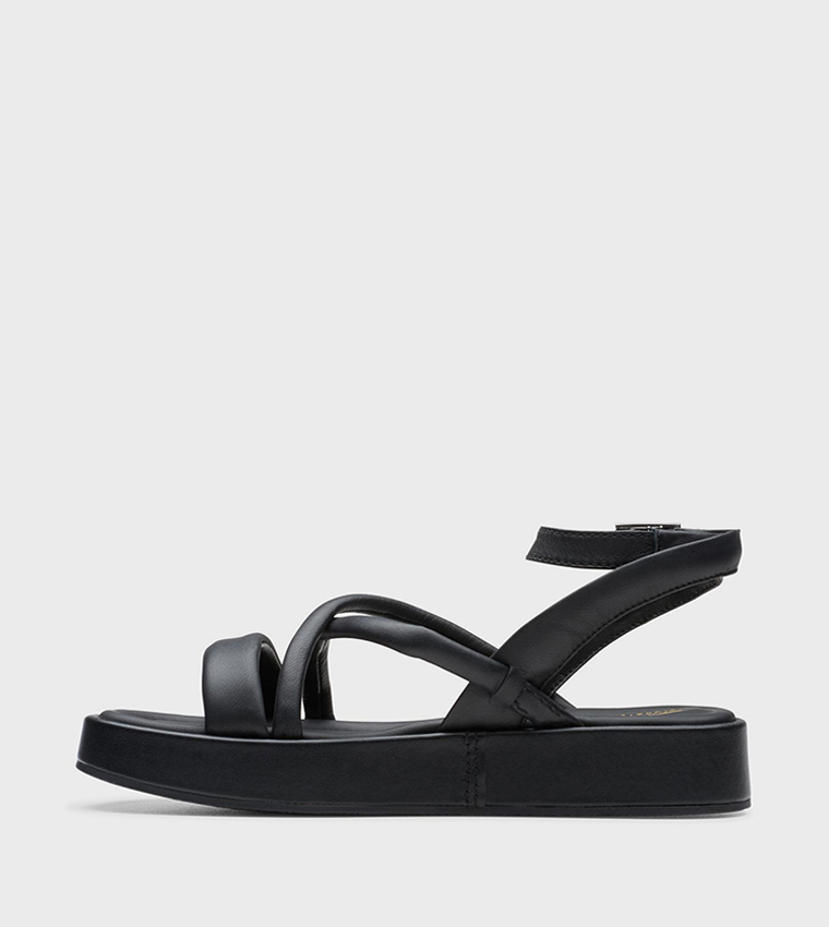 ALDA CROSS Buckle Closure Strap Platform Sandals