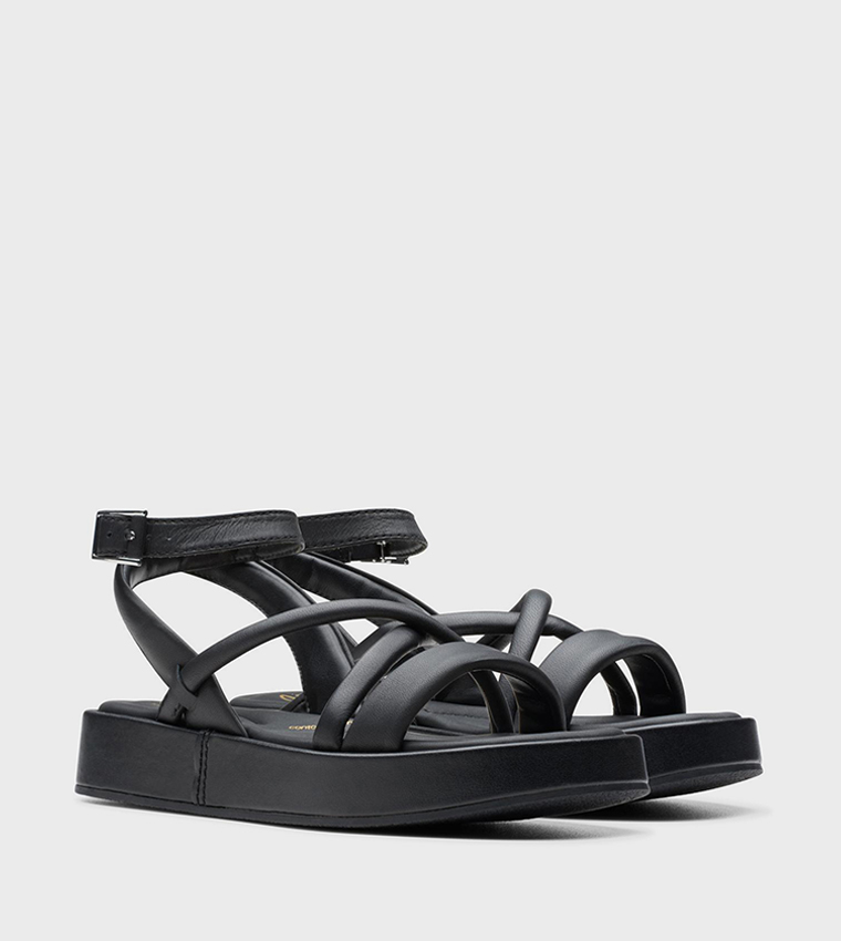 ALDA CROSS Buckle Closure Strap Platform Sandals