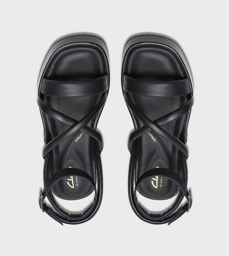 ALDA CROSS Buckle Closure Strap Platform Sandals