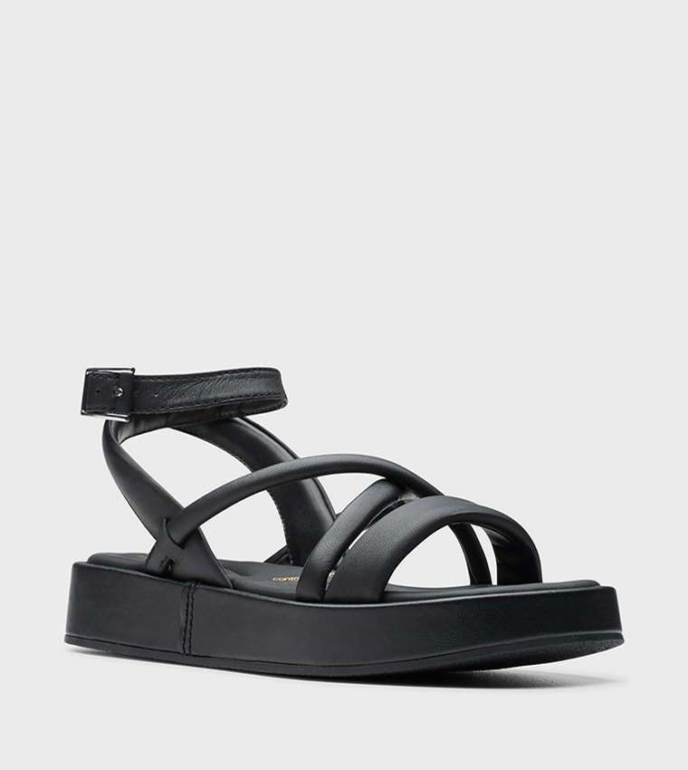 ALDA CROSS Buckle Closure Strap Platform Sandals