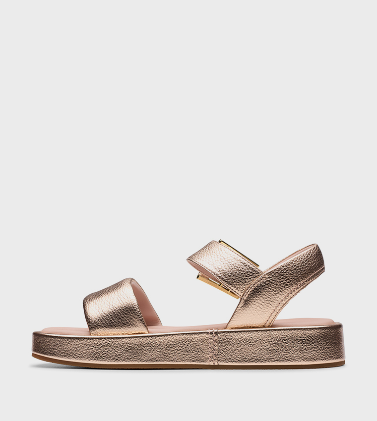 ALDA STRAP Metallic Platform Sandals