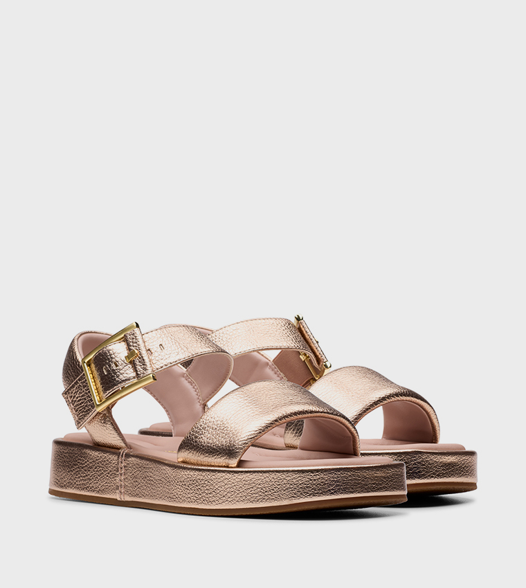 ALDA STRAP Metallic Platform Sandals