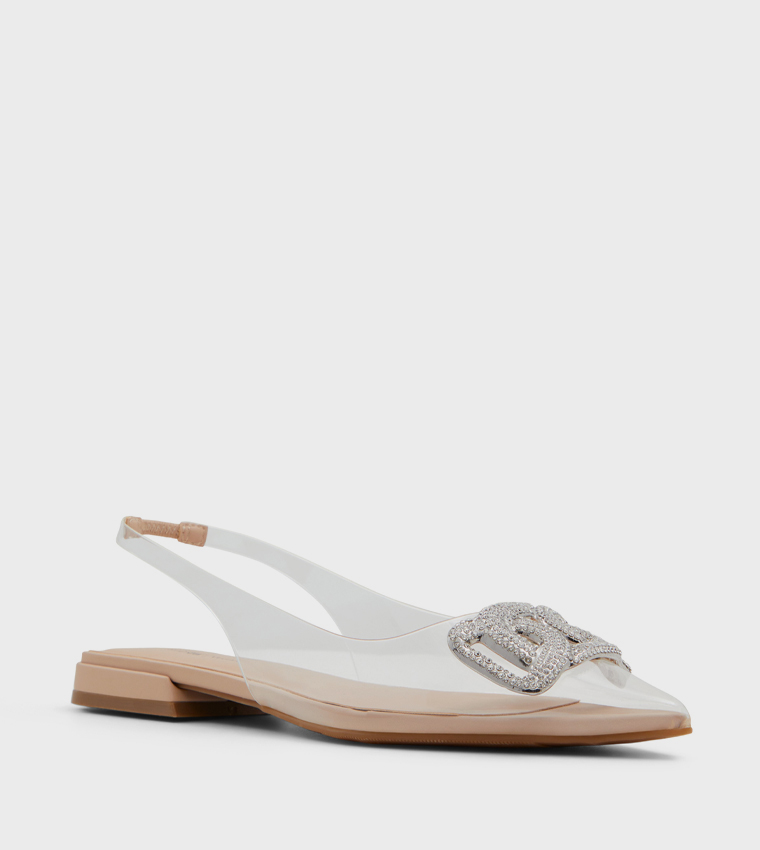 CLARISE Embellished Slingback Flat Shoes