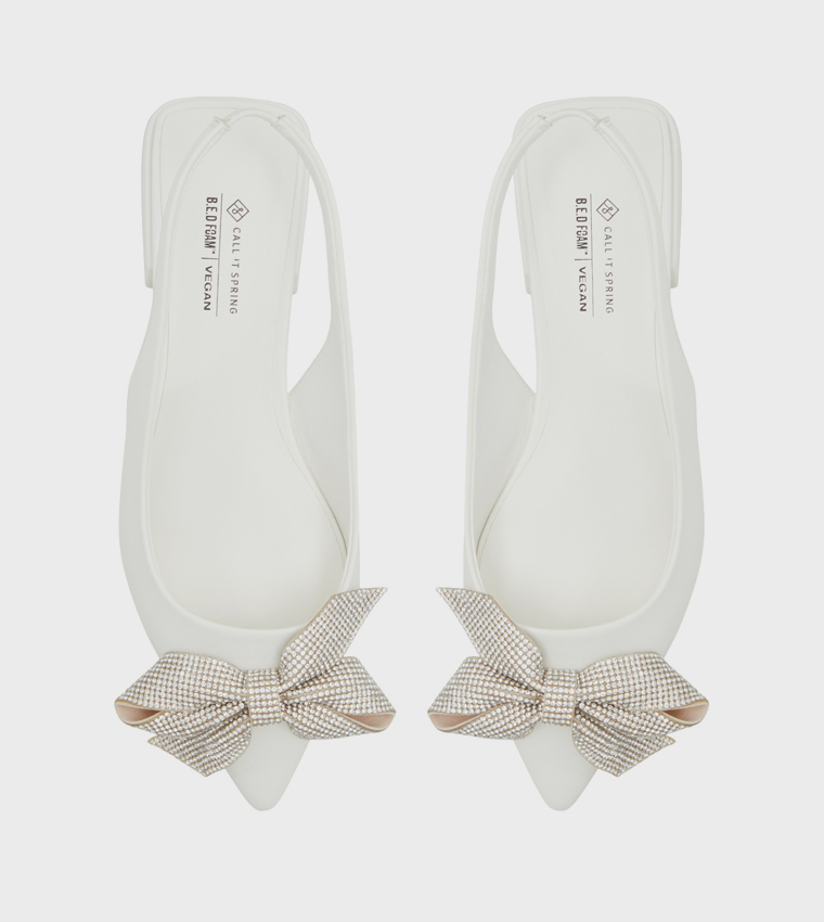 CLARISE Embellished Slingback Flat Shoes