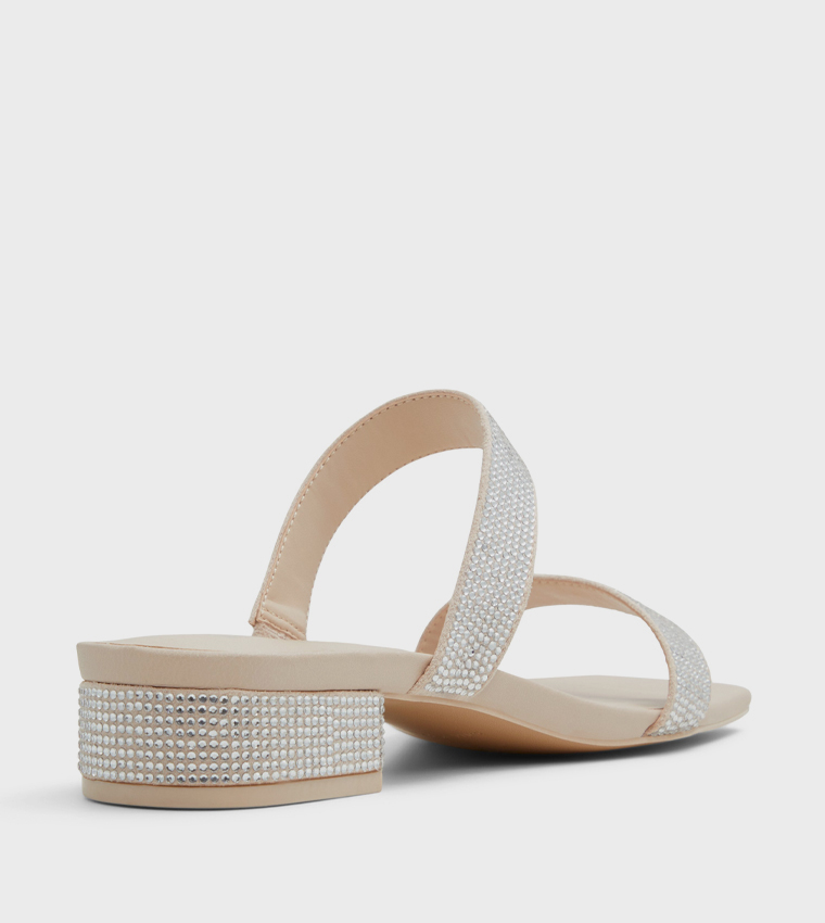 CLARRA Embellished Low Heel Sandals