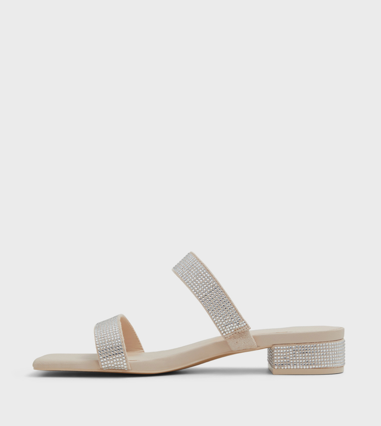 CLARRA Embellished Low Heel Sandals