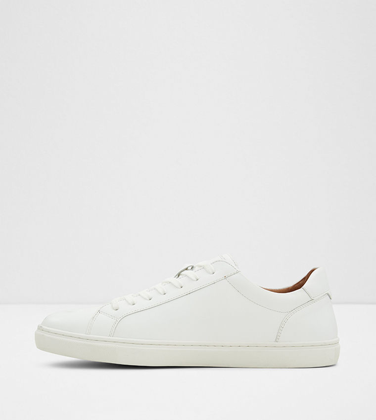 Aldo white leather sneakers clearance