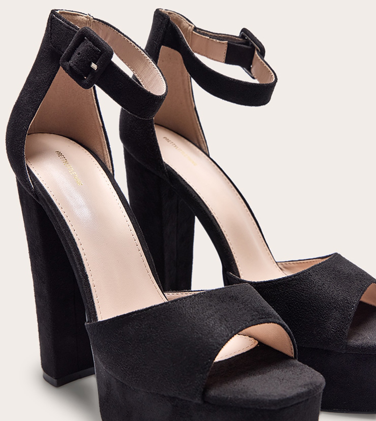 Solid High Platform Heel Sandals