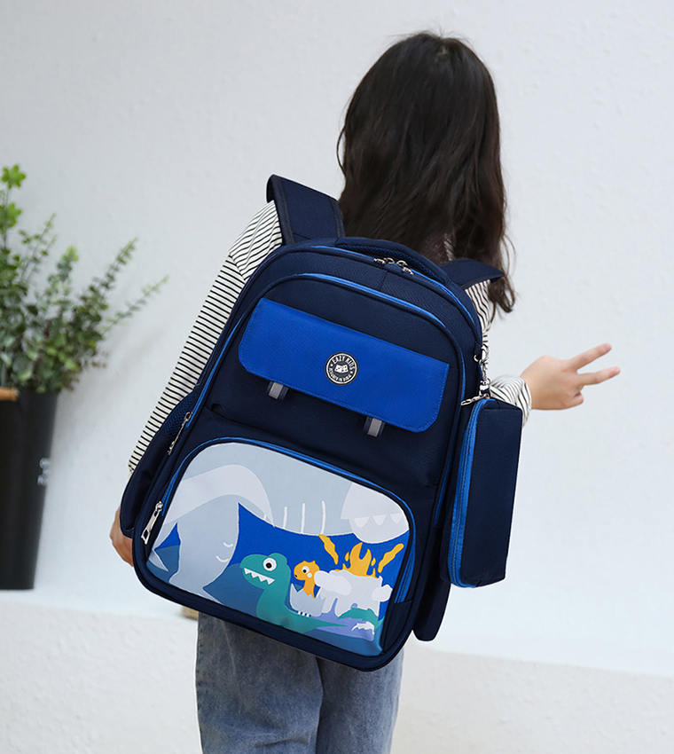 Dino Backpack with Universal Trolley and Pencil Case