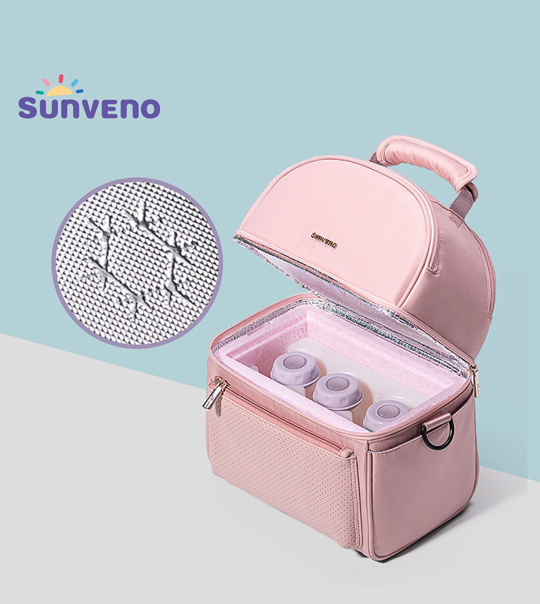 Insulated Lunch Bag with Thermo Box & 4 Piece Flamingo Ice Pack Set