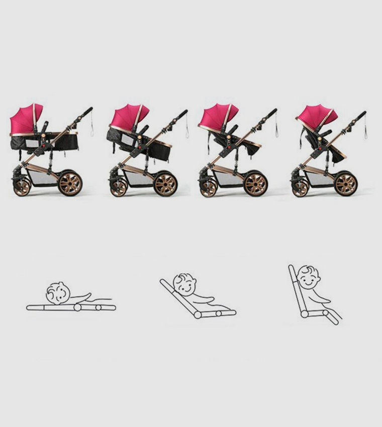3-in-1 Pram Stroller + Infant Car Seat