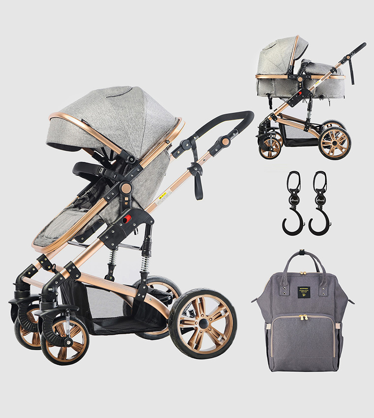 3-in-1 Stroller + Diaper Bag + Hooks