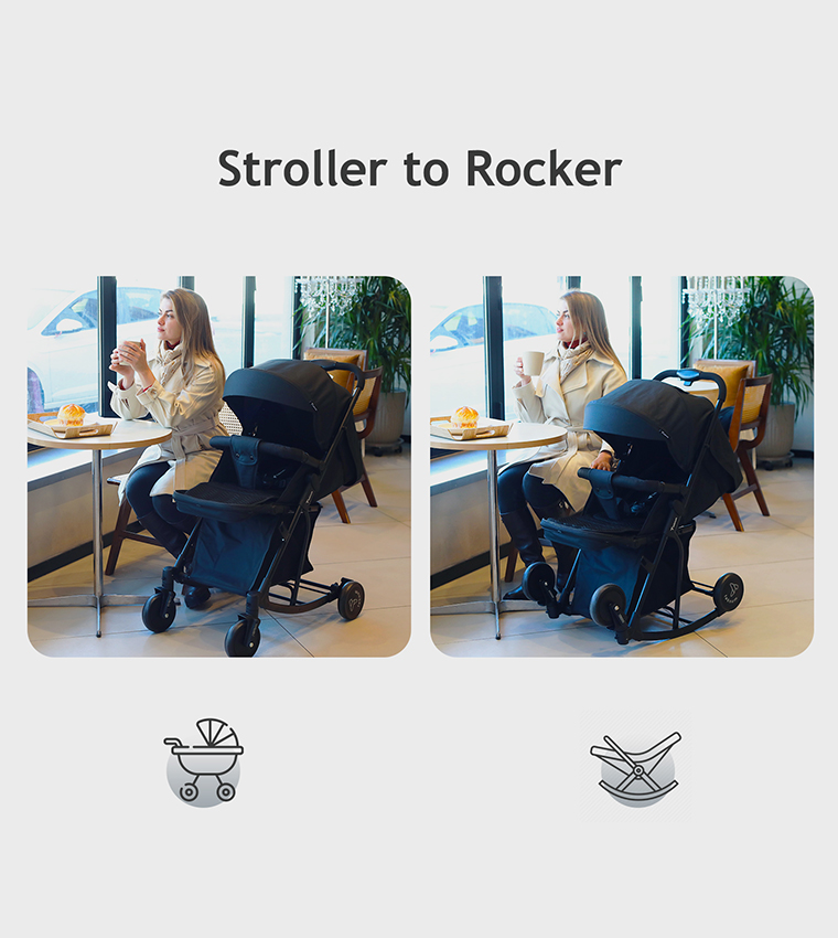 Stroller with Rocker and Diaper Tote Bag Set