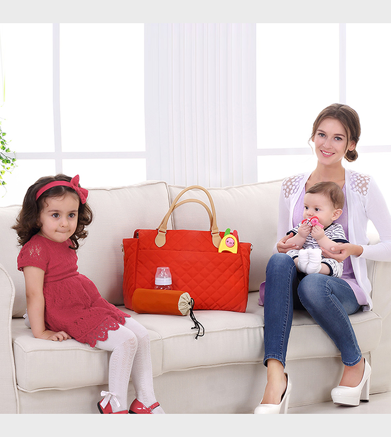 Stroller with Rocker and Diaper Tote Bag Set