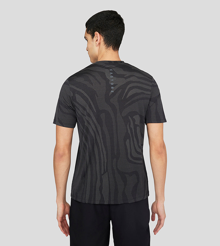 Patterned Crew Neck Active T-Shirt