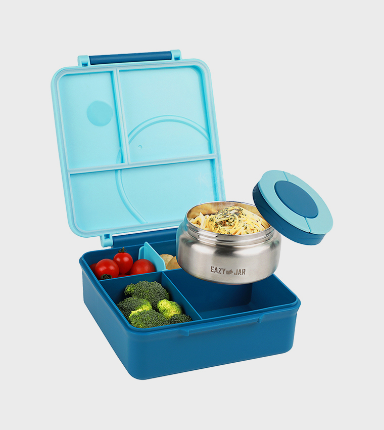 Jumbo Bento Lunch Box, Food Jar, Cutlery Set with Lunch Bag