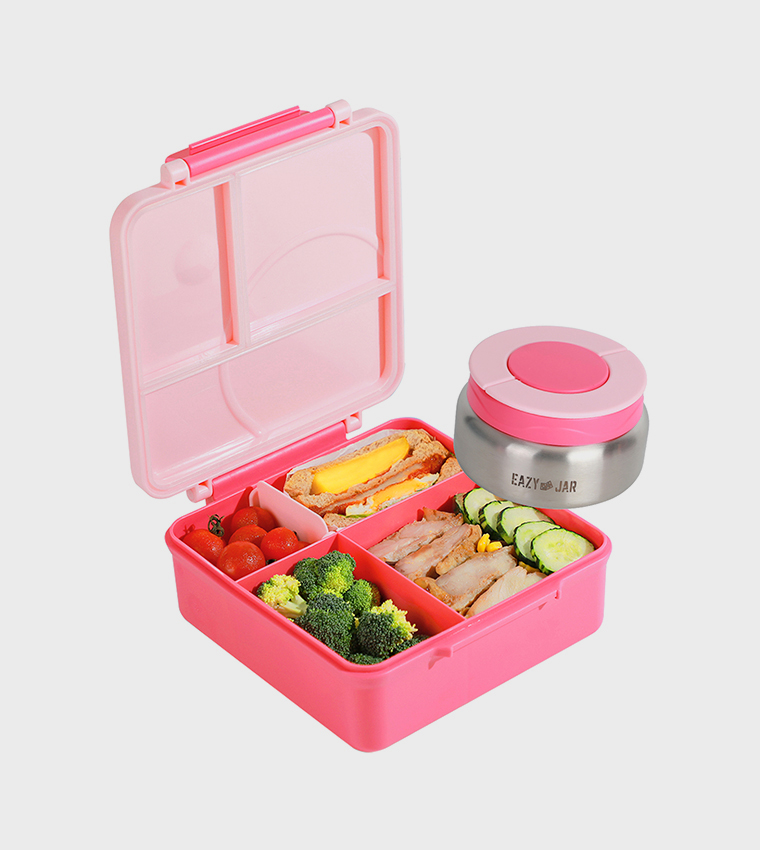Jumbo Bento Lunch Box, Food Jar, Cutlery Set with Lunch Bag
