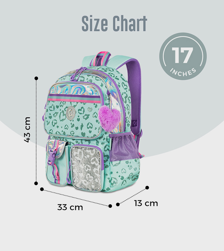 4-Piece Printed 17" 4 Wheel Trolley Backpack Set 