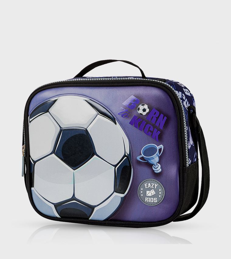 4-Piece Printed 18" 4 Wheel Trolley Backpack Set - Football