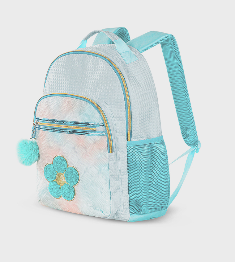 4-Piece Printed 18" 4 Wheel Trolley Backpack Set