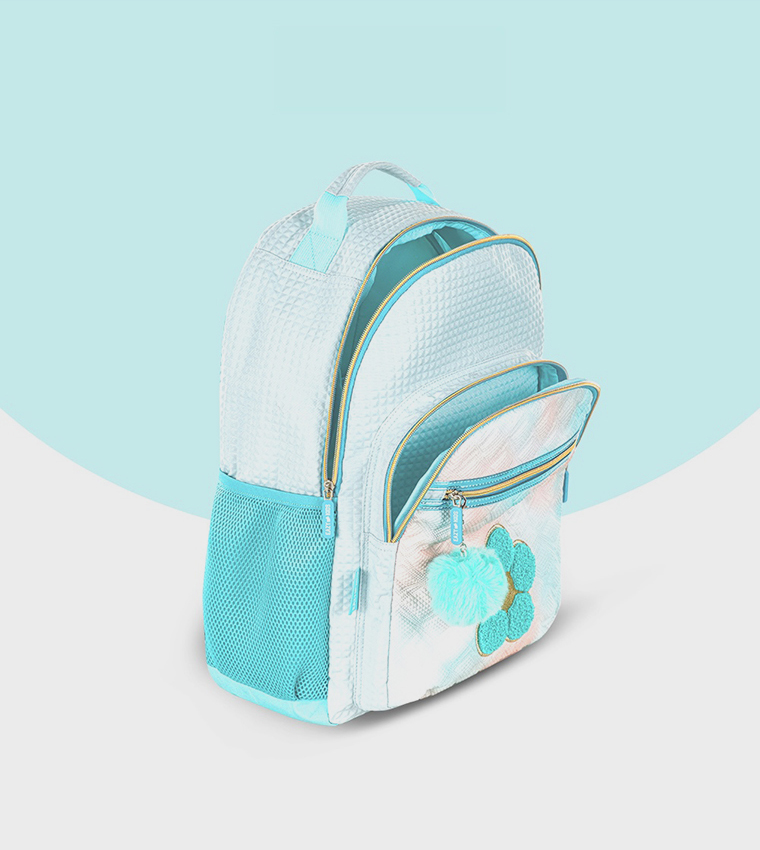 4-Piece Printed 18" 4 Wheel Trolley Backpack Set
