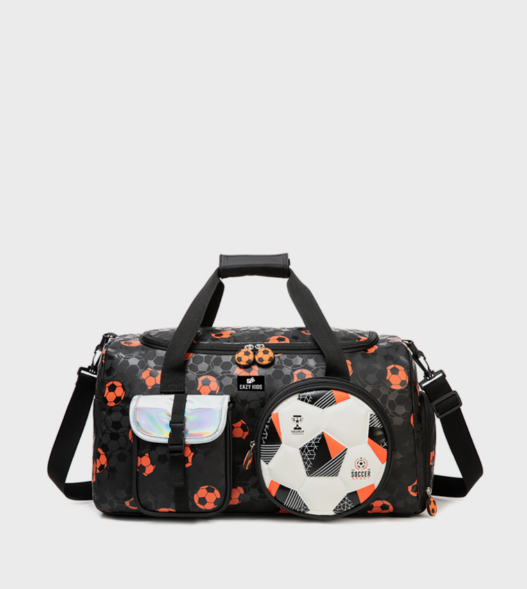 4-Piece 18" Printed Trolley School Bag Set - Football