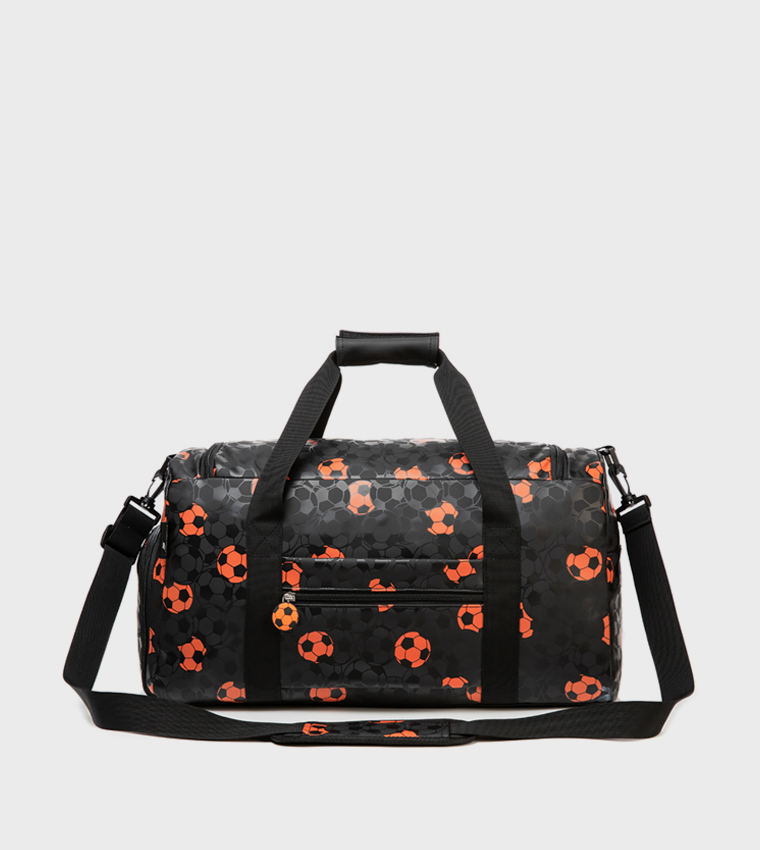 4-Piece 18" Printed Trolley School Bag Set - Football