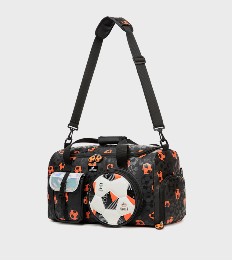 4-Piece 18" Printed Trolley School Bag Set - Football
