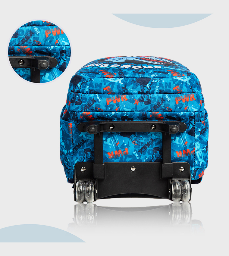 4-Piece TREX Dinosaur Themed 18" Trolley School Bag Set