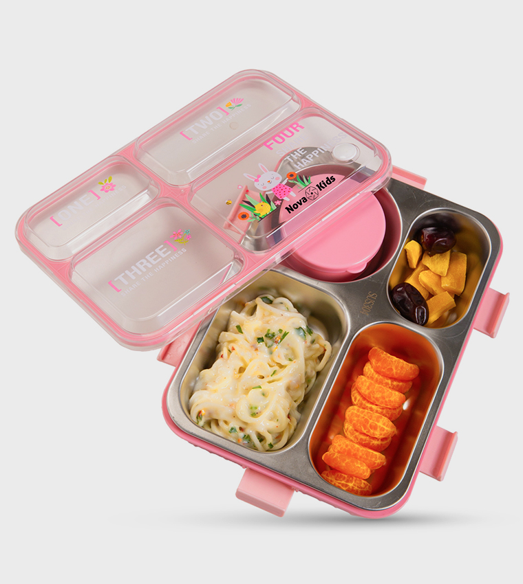 Stainless Steel 3 Compartment Bento Lunch Box Set